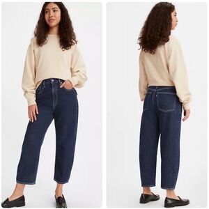 Levi’s Made and Crafted Barrel Crop Jeans Women’s Size 25 Dark Wash